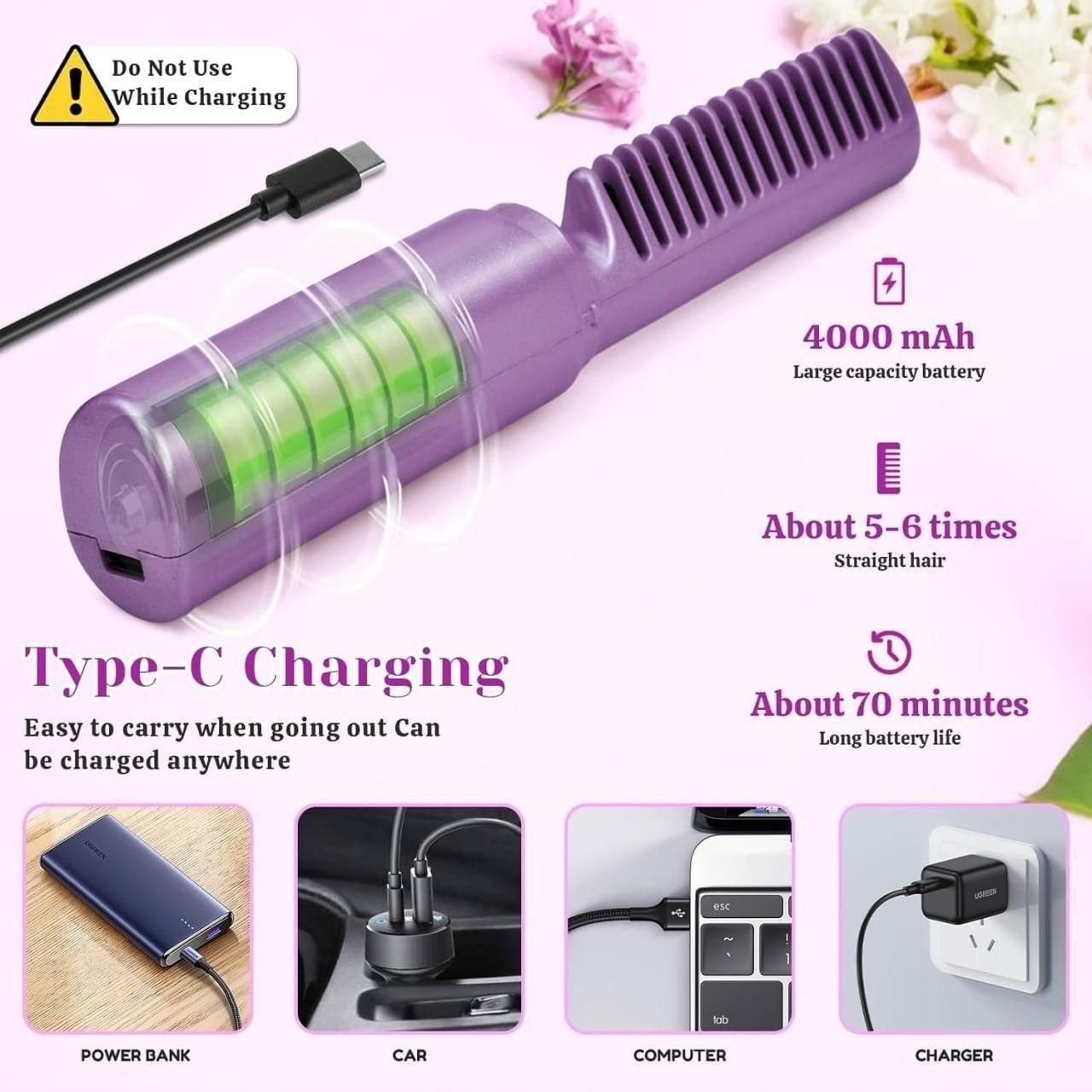 Meneflix Portable Mini Hair Straightener comb